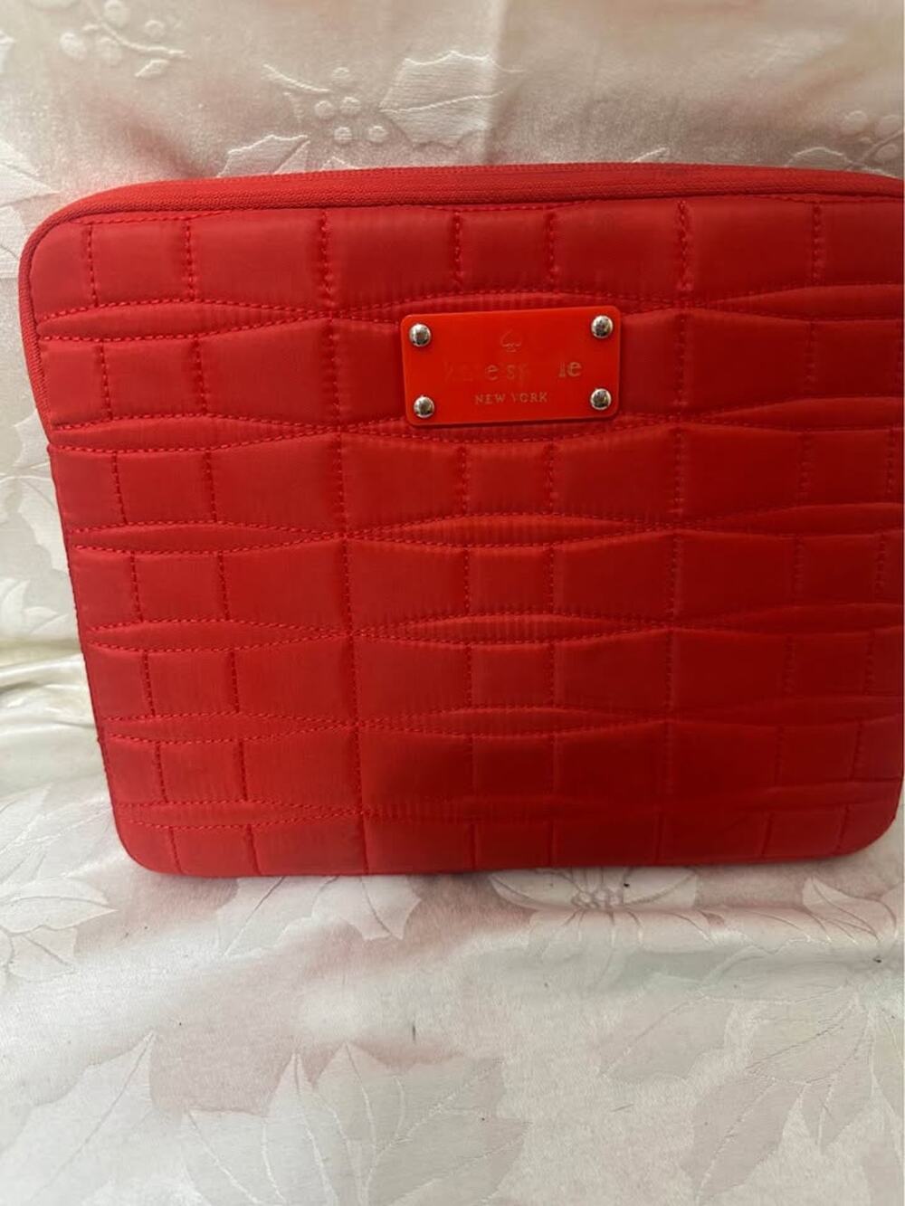 Preloved Kate Spade Red Quilted tablet Sleeve. B-297